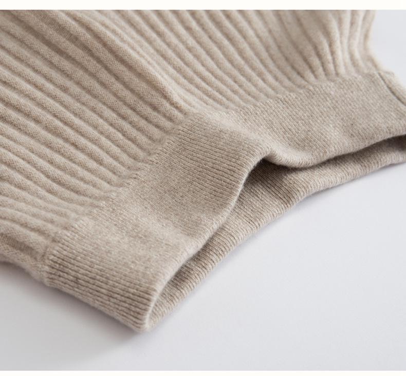 2025 Autumn/Winter Women's High-Waisted Knitted Cashmere A-Line Skirt with Slimming Flared Pleats