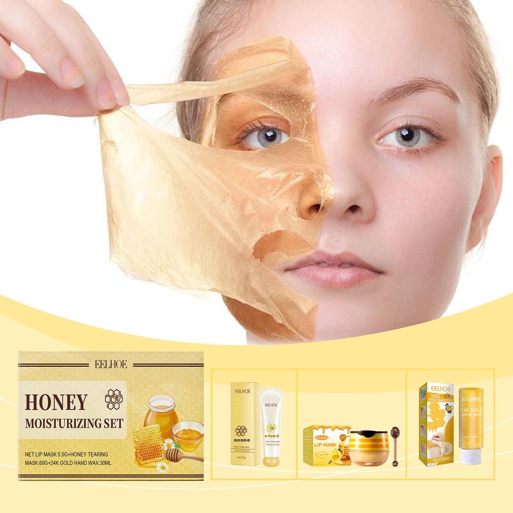 EELHOE Honey Series Moisturizing Exfoliating Set Cleansing Skin Gentle Exfoliation Nourishing Moisturizing Set