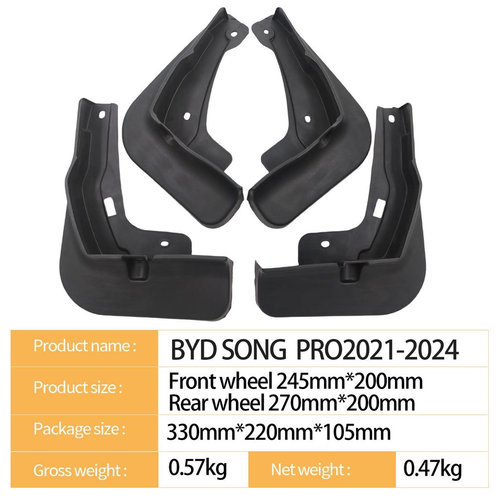 Mud Flaps for BYD Song Pro (2021-2024) Cross-Border Tires