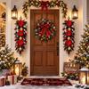 4pcs Red Berries Christmas Hanging Vine Poinsettia Flower  Christmas Atmosphere