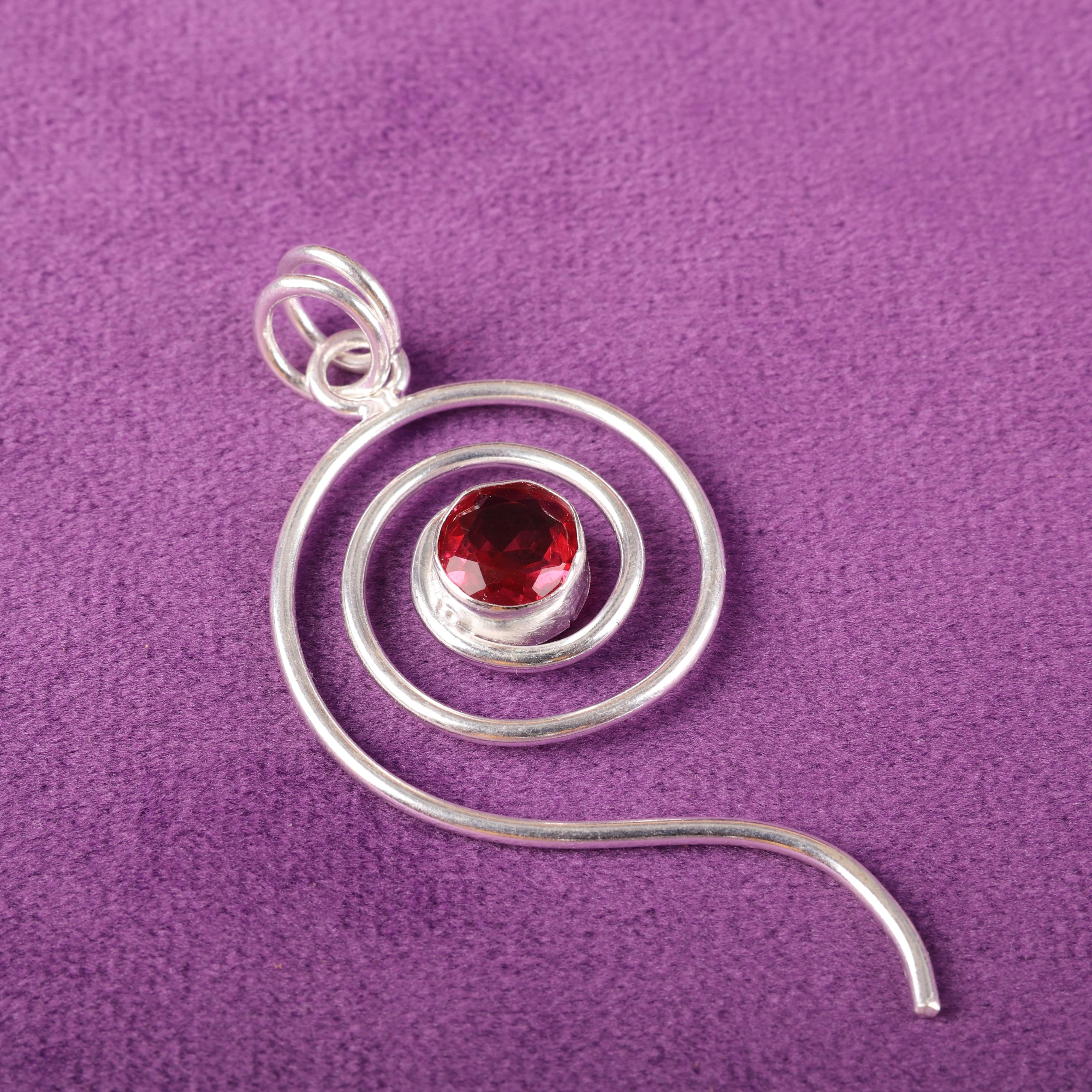 

Украшения с розовым турмалином, Подвеска из драгоценного камня из серебра 925 пробы, Повседневные украшения ручной работы, На День памяти 12.57 Inches розовый