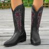 British medium heel knight boots winter pointed large size medium boots women