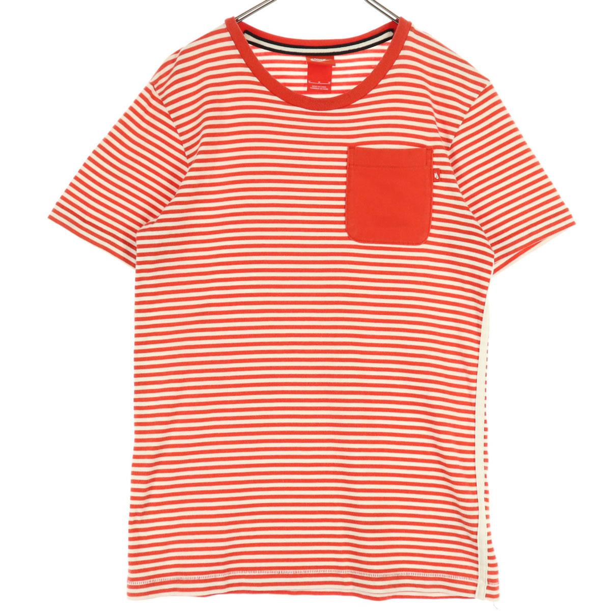 

NIKE Border Pattern Short sleeve Crew neck T-shirt M Red Men s Used