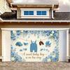 2D Blue Floral Baby Background for Cake Table and Photoshoot