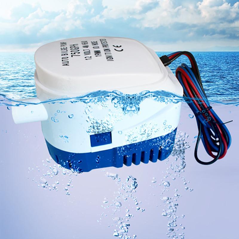 

12V 24V 110V 220V 750GPH 1100GPH Автоматичний трюмний насос для човна Автоматичний поплавковий вимикач DC Занурювальний Електричний Водяний 12 24 В 220 Вольт 750gph-12v синій