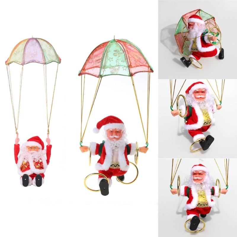 Electric Santa Clause Doll Toy Parachute Dancing Old Man Ornament Decoration Home Fun and Unique Decor for Festive DropShipping