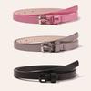 Simple PU Leopard Pattern Thin Belt Versatile Fashion Clothing with Skirt Belt Set