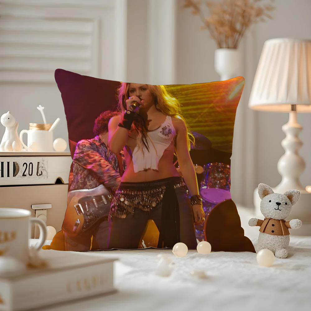 Shakira Cushion Cover Anti-dustmite Pillowcase Invisible Zipper Silky Short Plush Sofa Cushion Cover