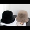 Imitacja Norki Kapelusz Wiaderkowy z Dużym Rondem Damski Polarowy Pogrubiony Puszysty Kapelusz Basinowy