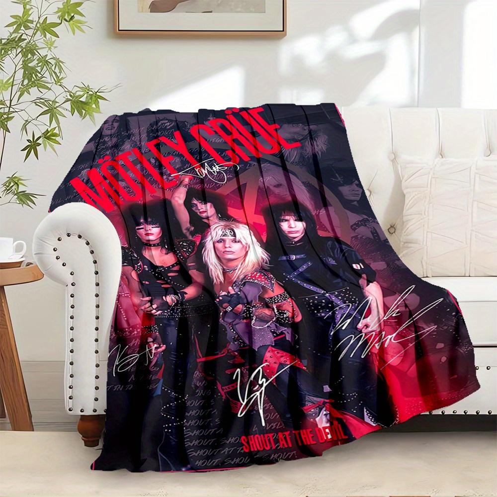 

1pc Motley Crue,Glam Rock,ClowneTheme Digital Printed Flannel Blanket, Super Soft Plush Fleece Bed Cover, Multi-Function Four Seasons Hypoal 100x150cm