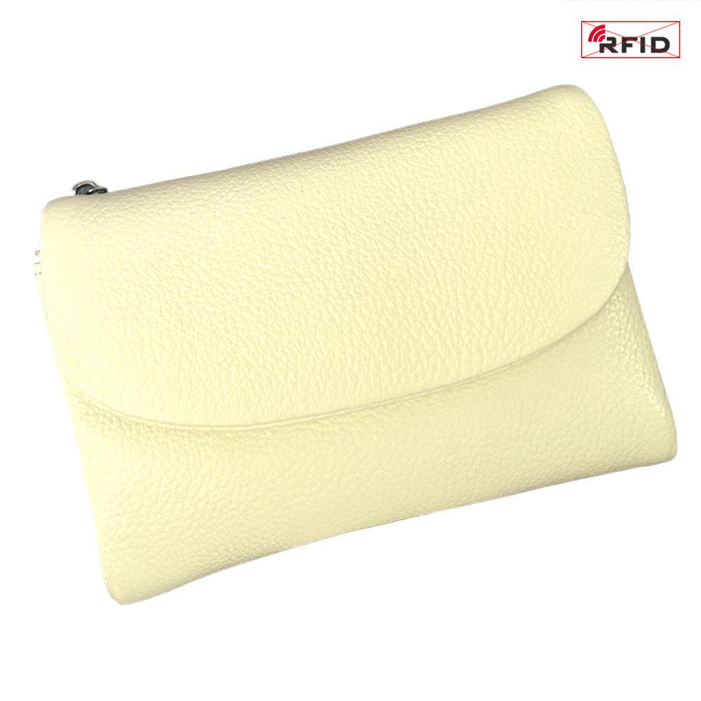 Carteira de Embreagem Feminina em Couro Genuíno com RFID: Carteira Curta Fashion com Grande Capacidade