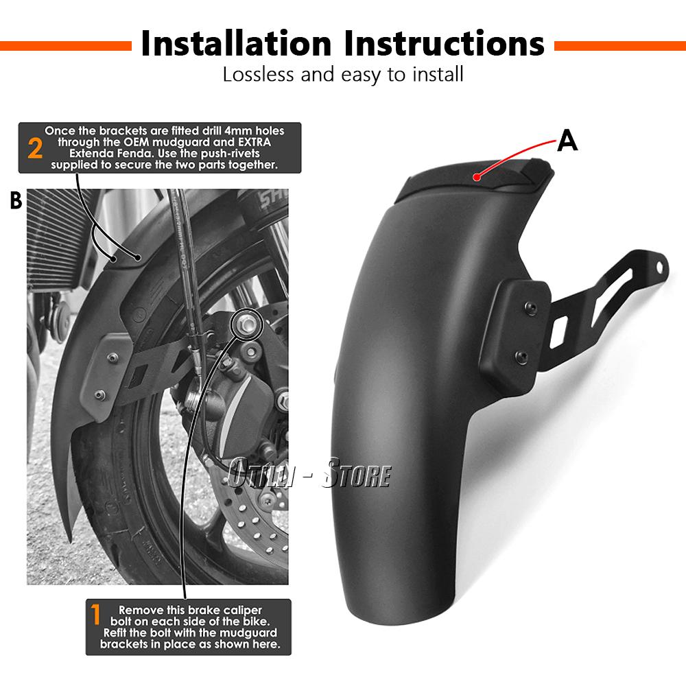 Trident 660 Motorcycle Front Fender Mudguard Extender Extension Black For TRIDENT 660 Trident660 Trident660 2021 2022 2023 2024
