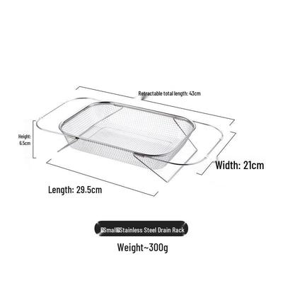 Retractable Stainless Steel Sink Draining Basket