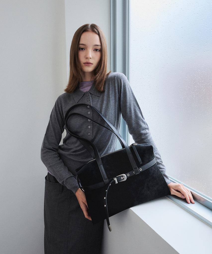 Christine Project Dusty Belt Shoulder Medium(Black Truffle)