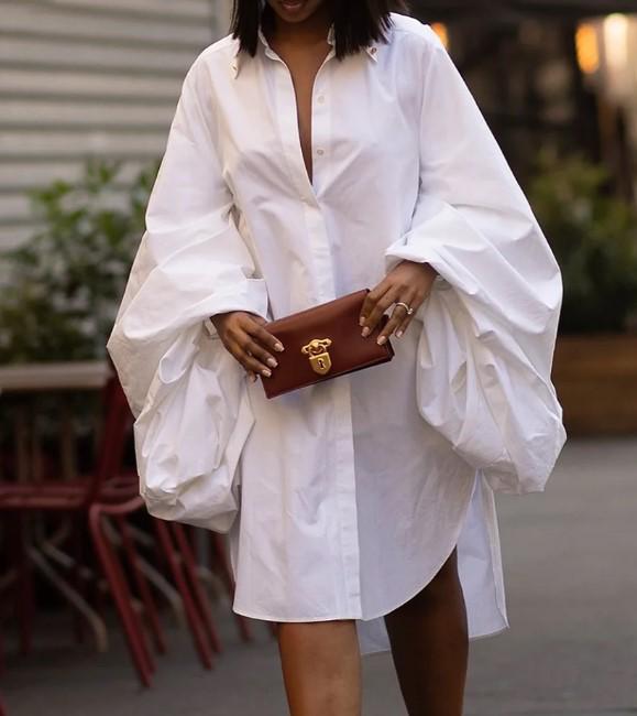 TD2811 Cross-border Autumn Winter Women's Loose Slimming Short Skirt Long Sleeve Split Dress