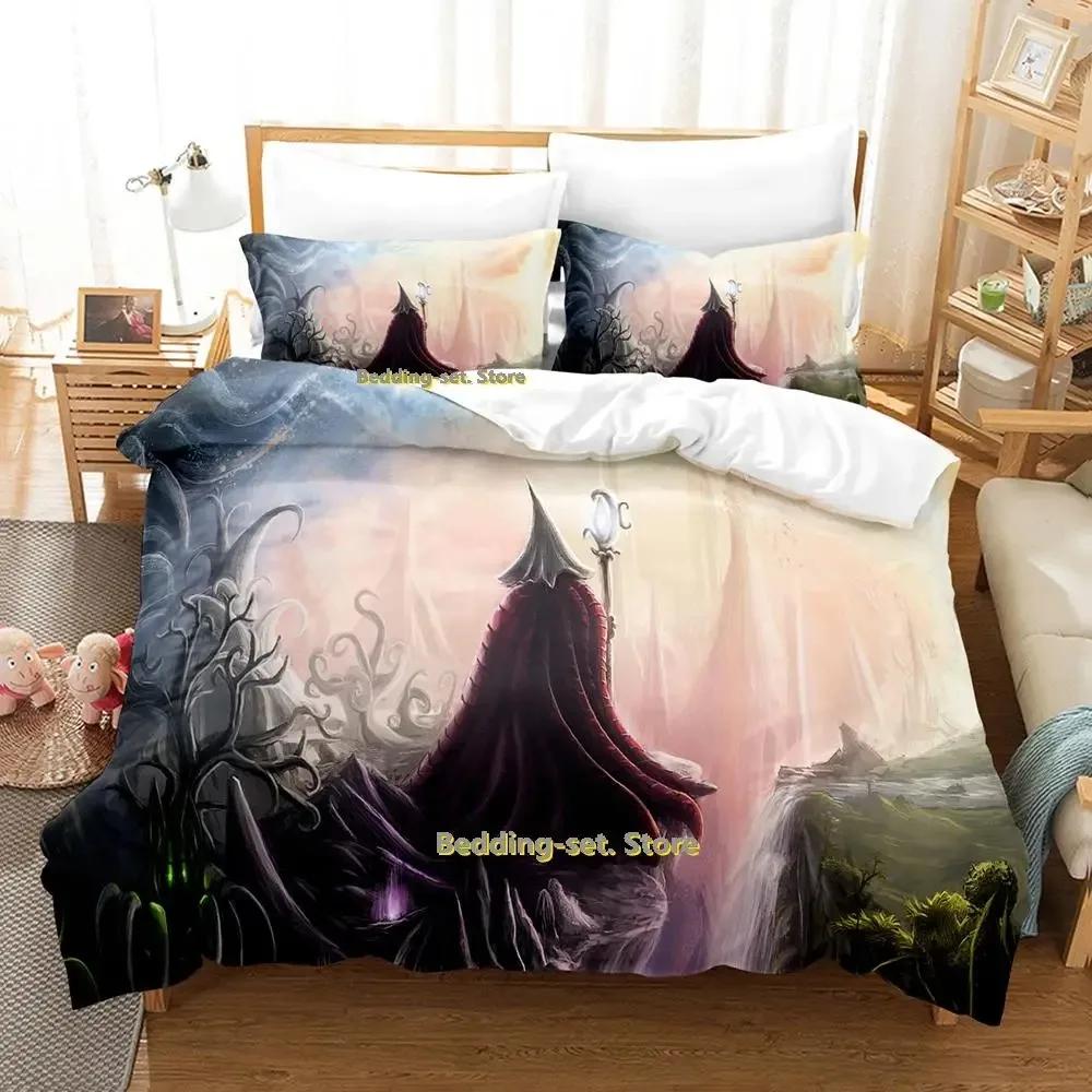 New Game Wizard Bedding Set Cartoon Anime Three-Piece Set Adult Kid Bedroom Duvetcover Sets 3D Kawaii Wizard Camas