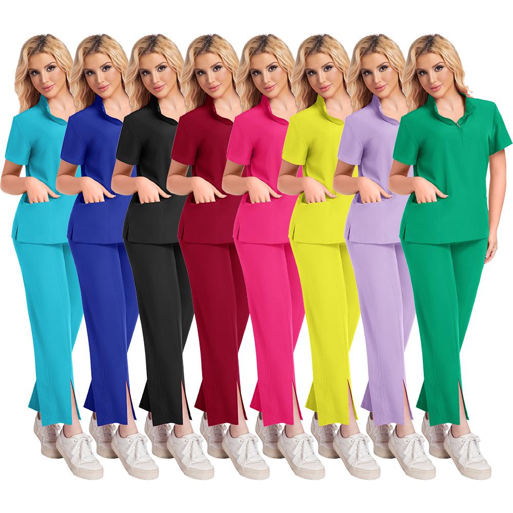 2025 Quick-Drying Elastic Washable Two-Piece Unisex Plus Size Doctor Nurse Uniform