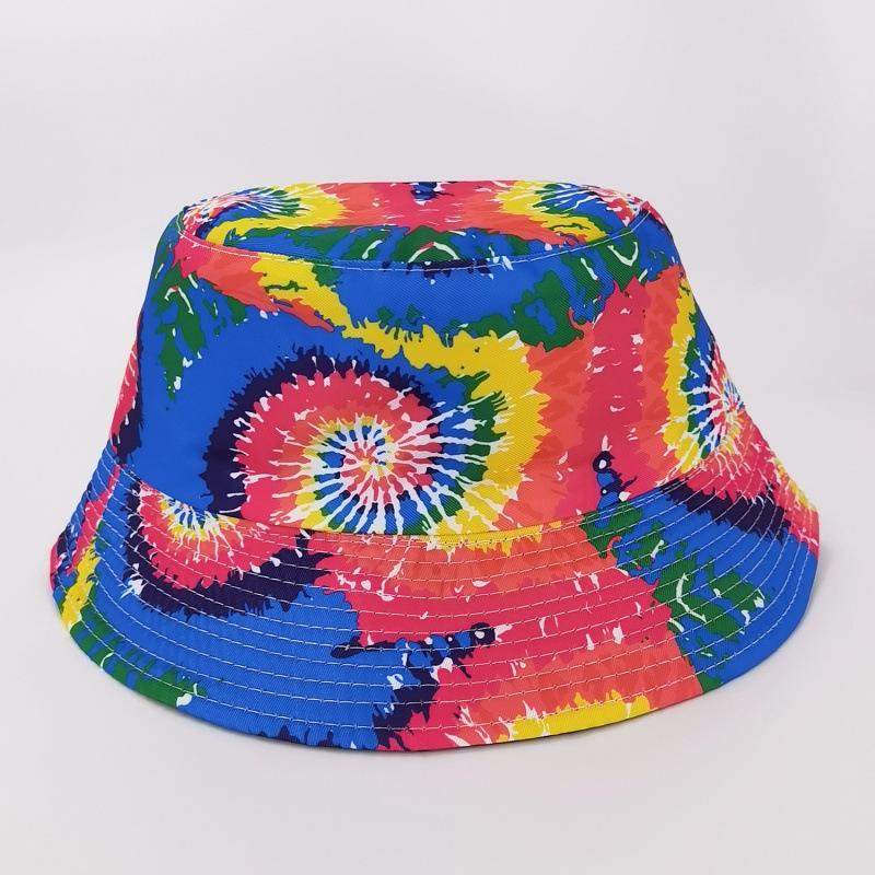 European and American New Printed Retro Double-sided Bucket Hat Travel Travel Men and Women Summer Sunscreen Tie-dye Casual Basin Hat Spot