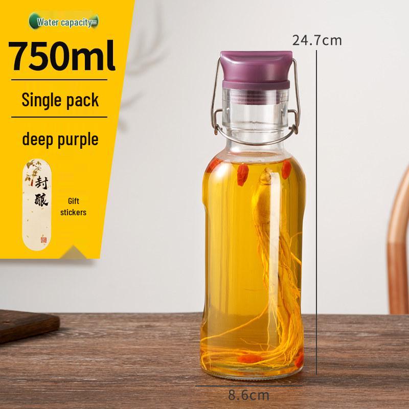 High-Grade Thick Glass Wine Bottle for Long-Term Baijiu Storage, Sealed and Durable