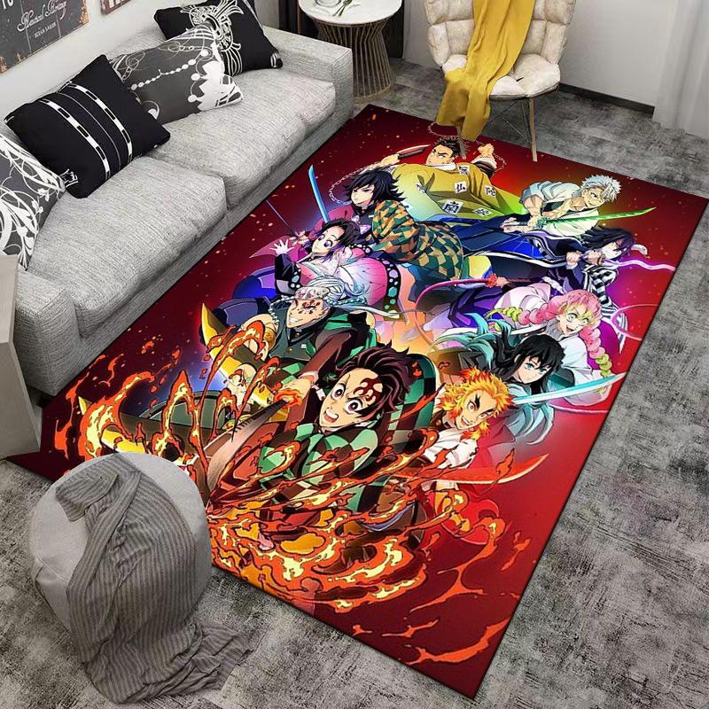 Anime Characters Designed floor mat, suitable as a non-slip mat for the living room or bedroom sofa