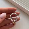 Punk Goldfarbe Herzanhänger Ringe Kreative Elastische Schnur Runde Perlenringe für Damen Herren Mode Statement Schmuck Zubehör