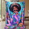 Mermaid Fantasy Underwater World 4 Theme blanket Lightweight Warm Flannel Blanket Decorative Throw Blanket for Home Decoration