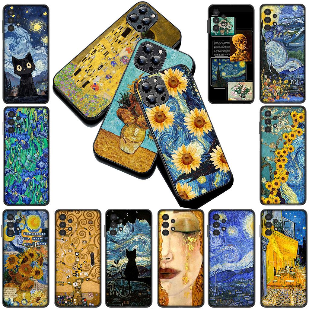 Phone Cover for Samsung Galaxy S22 S21 S20 FE Ultra Plus A07 A17 A15 A16 A25 A57 A37 Casing Case Starry Night Van Gogh Sky Art