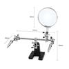Helping Hands Magnifier Stand with Dual Alligator Clips Adjustable 5X Magnifying Glass Perfect for Soldering Crafting