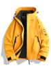 Skijacke Set: Schwarz-Gold-Fleece Warme Innenlage mit 75D Doppelwarp-Schuss, Drei-in-Eins-Design für Paare
