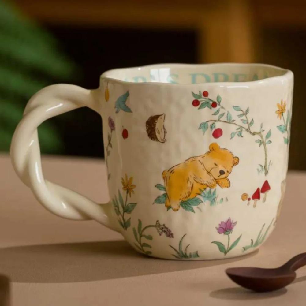 

Керамическая чашка с текстурой ткани мори, креативная чашка для воды с ручкой в виде пончика, для дома и офиса 301-400ml