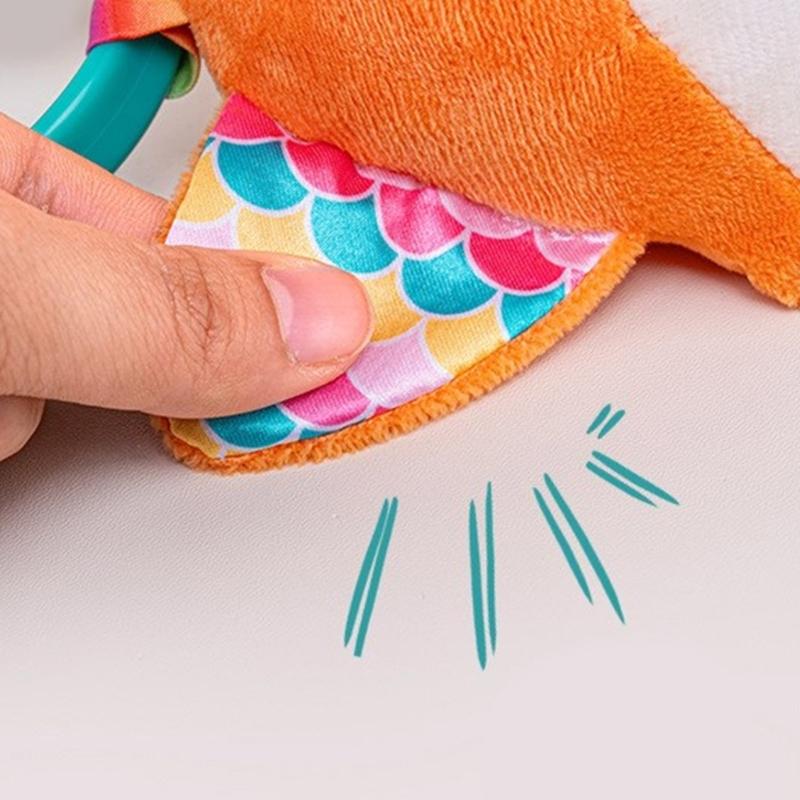 Interactive Baby Bed Hanging Decoration Toy Feature Squeaky Rattle Design For Sensory Play And Cognitive Growth