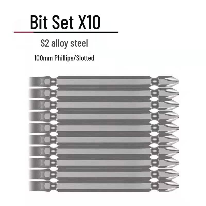 Pointed PH1/PH3 Magnetic Double-Ended Phillips Bit, High Hardness, S2 Alloy Steel Electric Screwdriver.
