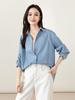Yi Fei Women's Button-Up Waist-Cinching Shirt - Versatile, Multi-Color, and Loose Fit