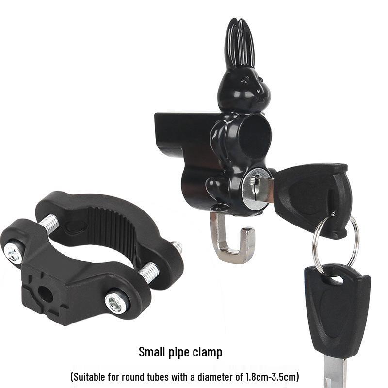 Electric Bicycle & Motorcycle Helmet Lock with Safety Buckle and Key Hook