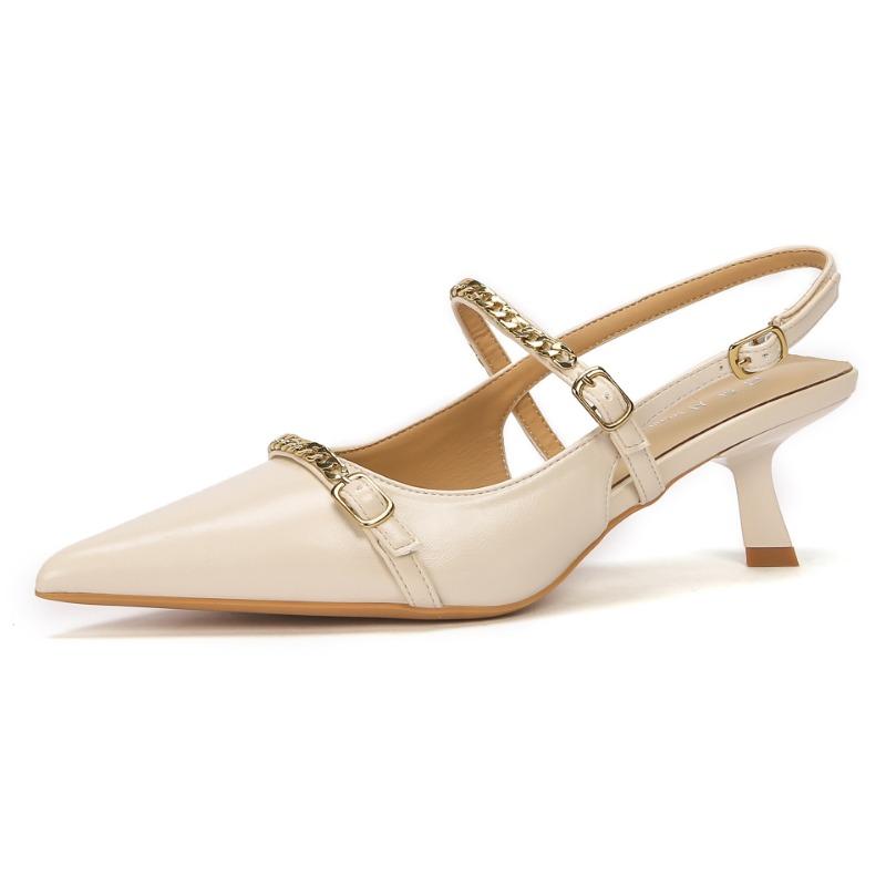 H968-5 New Summer Shoes Women's Skirt Fashionable Versatile Pointed Head Bag Head High Heels Thin Heel Sandals