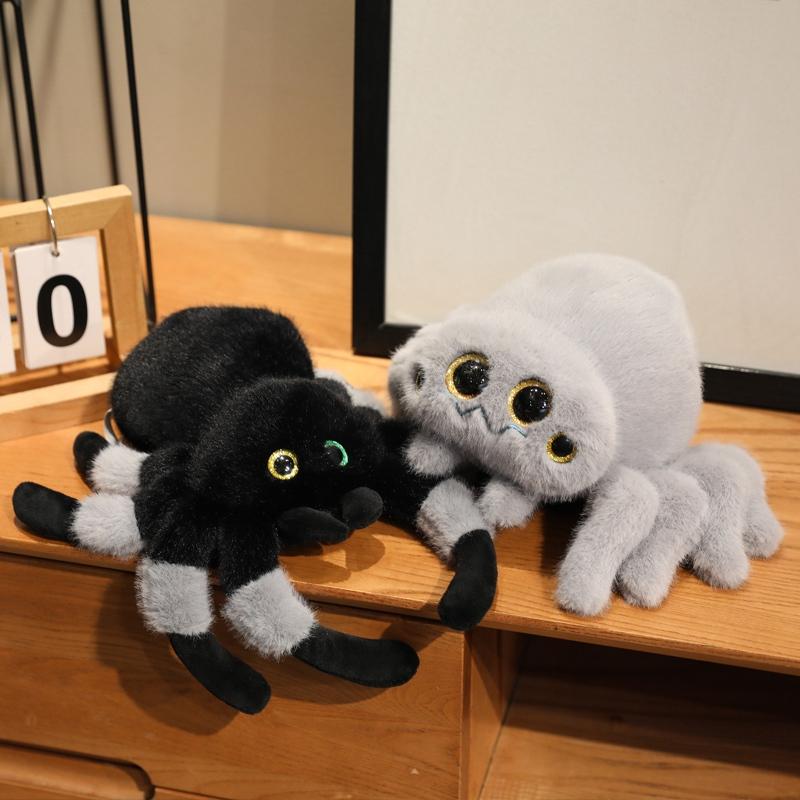 Kawaii Cartoon Simulation Anime Forest Spider Stuffed Animal Plush Toy Children's Four Eyed Spider Handmade Doll Festival Gift