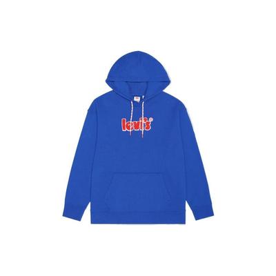 Levis SS22 Λογότυπο Κεντημένο Φούτερ με Κουκούλα Ανδρικά Φούτερ Μπλε 38479-0084