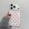 Colorful Polka Dot Drop-Proof Case with Heart Pendant, Compatible with iPhone 17 Pro, 16 PM, 15, and 13 - Japanese Korean INS Style