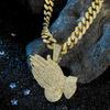 Men's Hip Hop Full Diamond Zinc Alloy Pendant Necklace