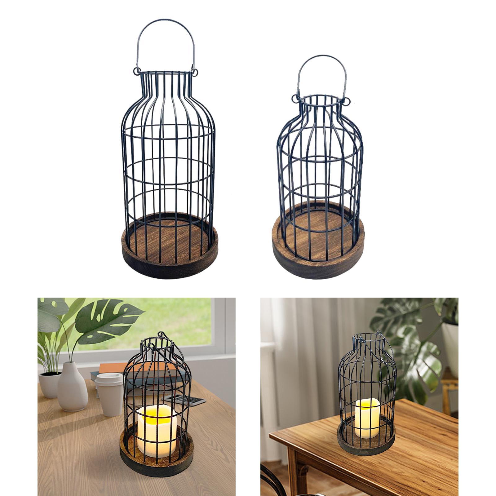 

Metal Candle Lantern Table Centerpieces Candle Holder Farmhouse Lantern Decor for Kitchen Holiday Yard Garden Dining Room S