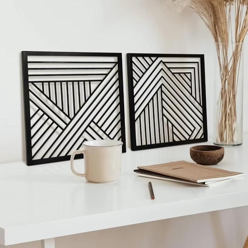 Functional Gold Metal Wall Art: Mid Century Decor for Home Enhancement.Mid Century Geometric for Modern Home.