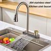 Chrome Plated Gun Gray Hot And Cold Water Tap Kitchen Sink Faucet Household Pull-out 304 Stainless Steel Faucet