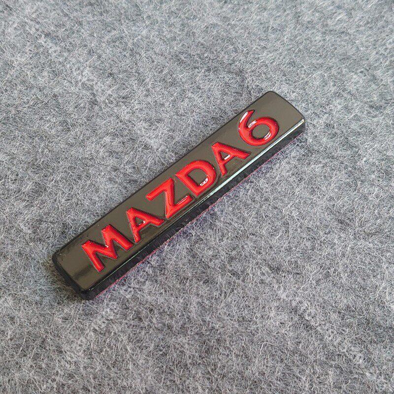 3D ABS Black Logo For 2020 2021 2022 MAZDA6 Emblem Letters Car Rear Trunk Badge ATENZA Black Red Sticker Front Accessories J6