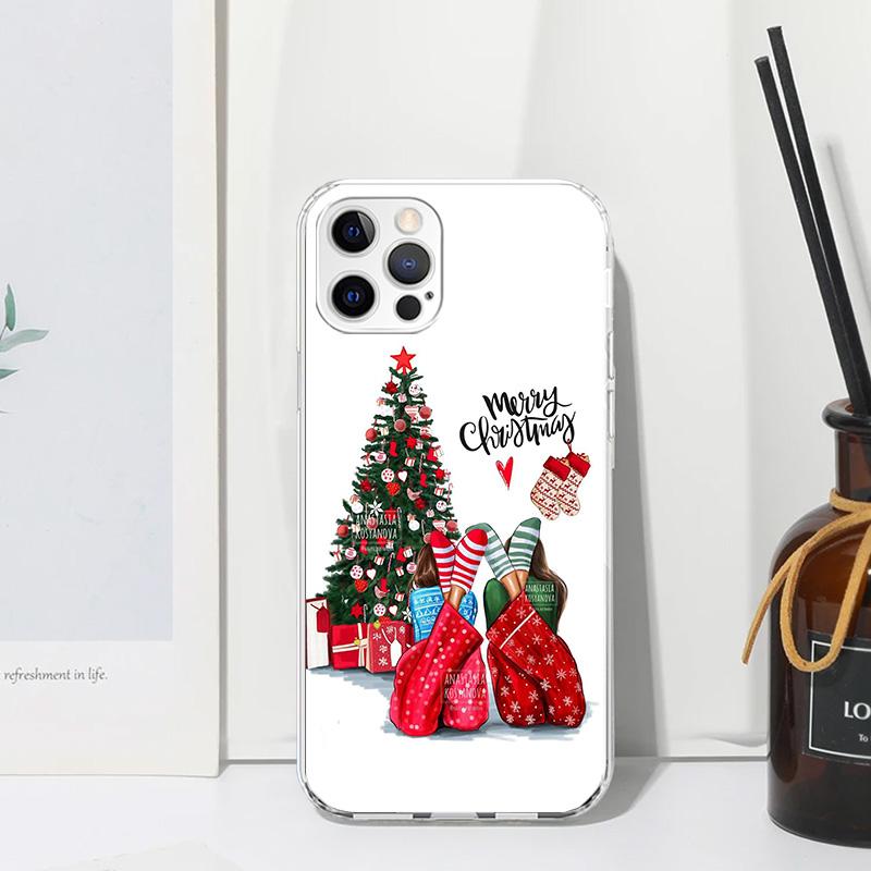 

Christmas Girls Tree Gift Phone Case For Iphone 17 Air 16 15 Plus 16E 14 Pro Max 13 Mini 12 11 7 8 SE Fundas Soft Back Cover 17 iPhone 17 Pro