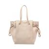 Used Flamenco Knot Small Shoulder Bag Leather Beige Used Women