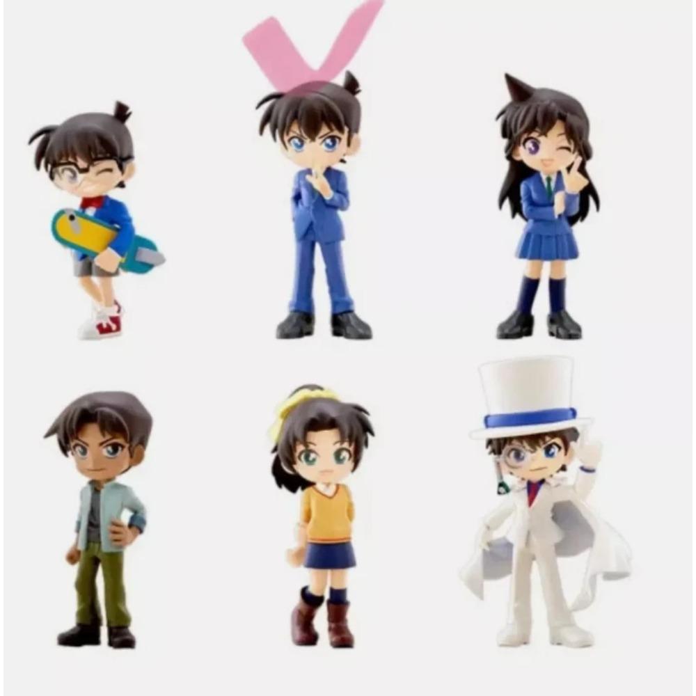 6pcs/set Anime Detective Conan Kaito Kid  Ran Mouri Model Figure Toys