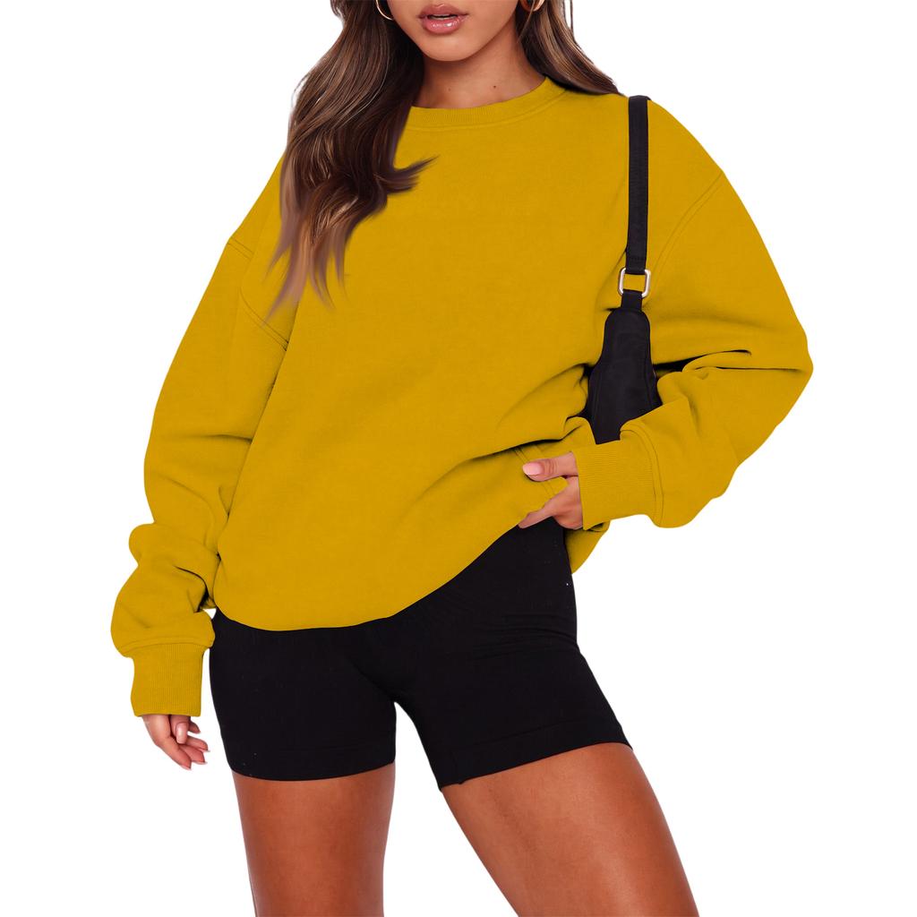 Women's Fashion Long Sleeve Crewneck Sweatshirt Top for Casual Everyday Wear