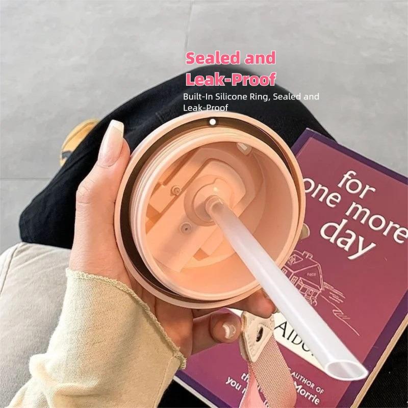 Flowers Garden Travel Coffee Tumblers Ceramic Inner Liner Tumbler Stainless Steel Cup with Lid & Straw Coffee Mug Holiday Gifts