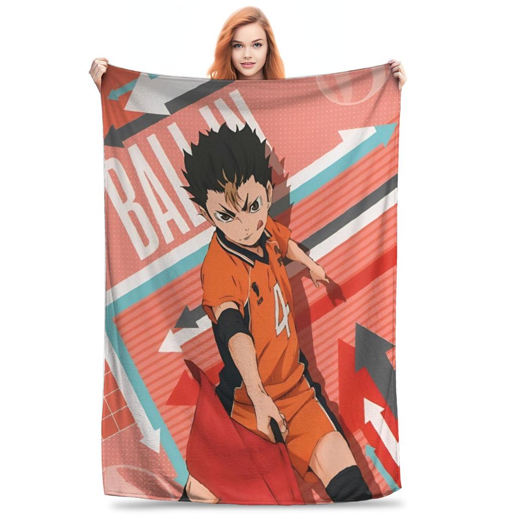 Hinata Shoyo Haikyuu  Knitted Blankets  Fleece Throw Blanket Summer Air Conditioning Printed Soft Warm Bedspreads,