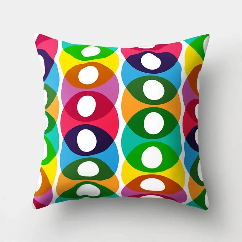 Sofa Pillowcase Home Cushion Cover Colorful Rainbow